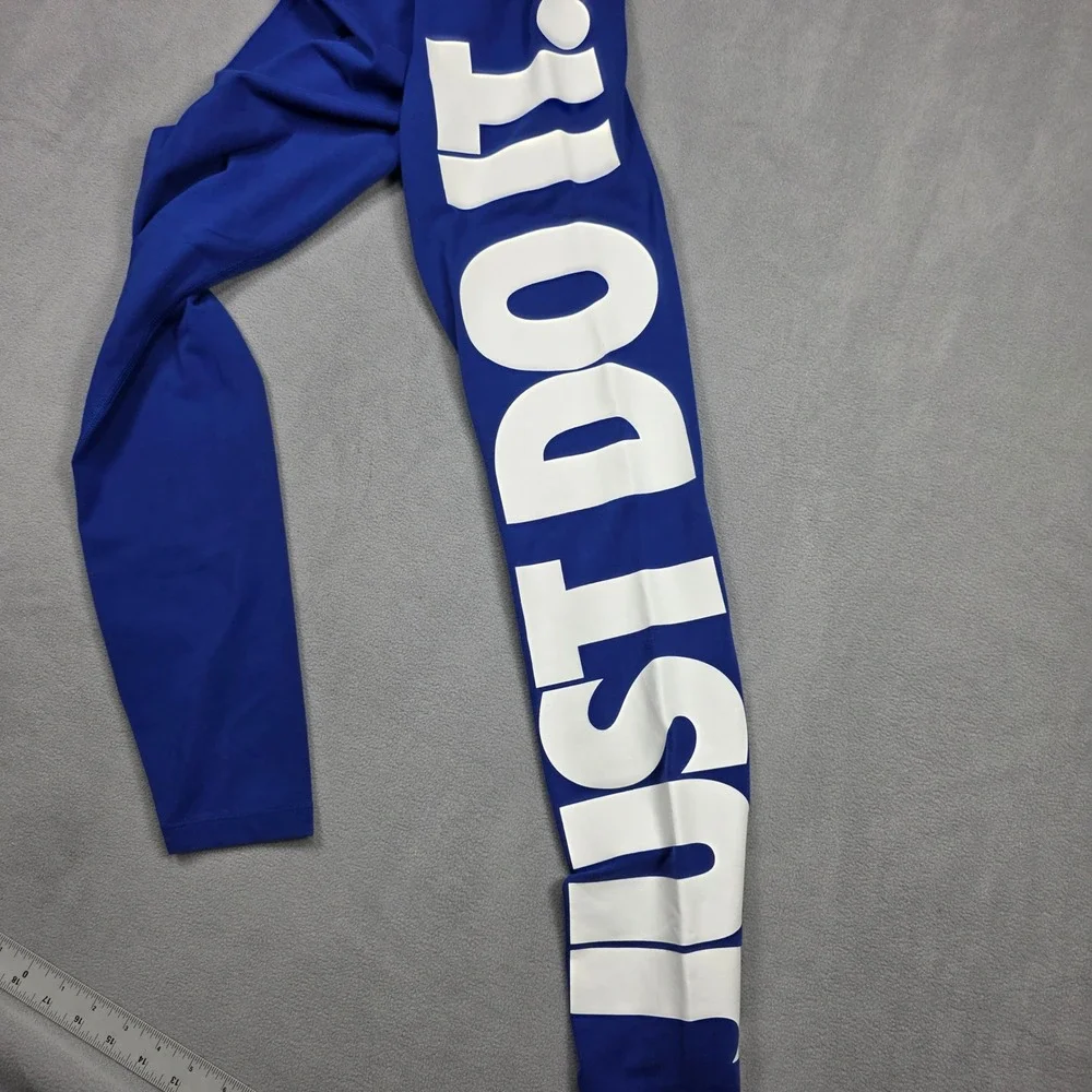 Nike Leggings Womens Small Blue Skinny High Rise Just‎ Do It Stretch Solid